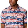 imageColumbia Mens Super Slack Tide Camp ShirtRed Spark Ombre Fish Stripe