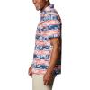 imageColumbia Mens Super Slack Tide Camp ShirtRed Spark Ombre Fish Stripe