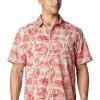 imageColumbia Mens Super Slack Tide Camp ShirtRed SparkNautical Tales Print