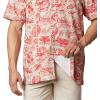 imageColumbia Mens Super Slack Tide Camp ShirtRed SparkNautical Tales Print