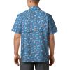 imageColumbia Mens Super Slack Tide Camp ShirtVivid Blue Tribal Fish Print