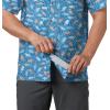 imageColumbia Mens Super Slack Tide Camp ShirtVivid Blue Tribal Fish Print