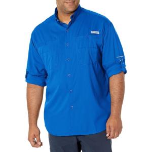 imageColumbia Mens PFG Tamiami II Long Sleeve ShirtVivid Blue  Legacy
