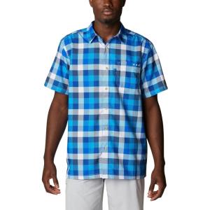 imageColumbia Mens Super Slack Tide Camp ShirtBlue Macaw Multi Gingham