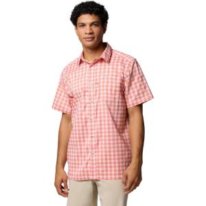 imageColumbia Mens Super Slack Tide Camp ShirtFaded Peach Palaka Grid