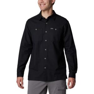imageColumbia Mens Pitchstone Woven Long Sleeve ShirtBlackCity Grey