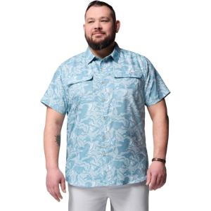 imageColumbia Mens PFG Uncharted Printed Short Sleeve ShirtCrushed Blue Swamplands