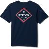 imageColumbia Boys PFG Short Sleeve Seasonal Graphic TeeCollegiate NavyPfg Y Diamond Bit Gem