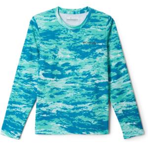 imageColumbia Boys PFG Solar Stream Printed Long Sleeve ShirtGlaze Green Sumi Camo