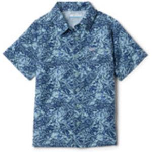 imageColumbia Boys Slack Tide Short Sleeve Camp ShirtCrushed Blue Marlin Palms