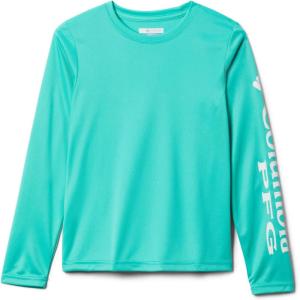 imageColumbia Boys Terminal Tackle Long Sleeve TeeElectric TurquoiseWhite Logo