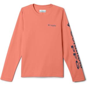 imageColumbia Boys Terminal Tackle Long Sleeve TeeFaded PeachCollegiate Navy Logo