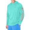 Bright Aqua Heather/Salmon Logo