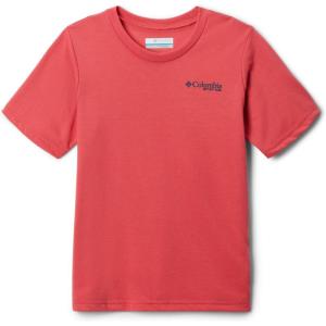 imageColumbia Boys PFG Short Sleeve Graphic TeeSunset RedFins  Stripes Graphic