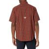 imageColumbia Mens Super Sharptail Short Sleeve ShirtRed Jasper Gingham
