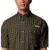 imageColumbia Mens Super Sharptail Short Sleeve ShirtSurplus Green Blinded