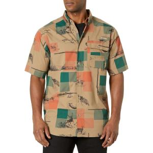 imageColumbia Mens Super Sharptail Short Sleeve ShirtFlax Checkered Woodsman Print
