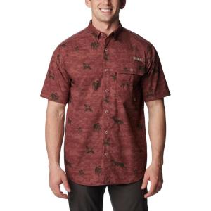 imageColumbia Mens Super Sharptail Short Sleeve ShirtRed Rocks Santa Dogs Print