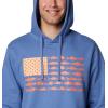 imageColumbia Mens PFG Fish Flag Ii HoodieBluebellFaded Peach Usa