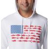 imageColumbia Mens PFG Fish Flag Ii HoodieWhiteSunset Red Midatlantic Fish