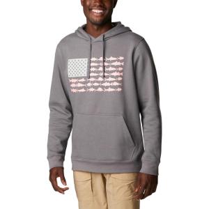 imageColumbia Mens PFG Fish Flag Ii HoodieCity GreySorbet Usa
