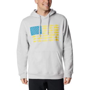 imageColumbia Mens PFG Fish Flag Ii HoodieCool GreyDeep Marine Inshore Fish