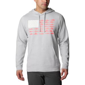 imageColumbia Mens PFG Fish Flag Ii HoodieCool GreySalmon Offshore Fish