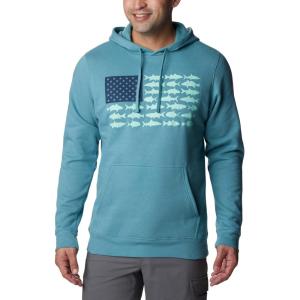 imageColumbia Mens PFG Fish Flag Ii HoodieTranquil TealMint Cay Inshore Fish