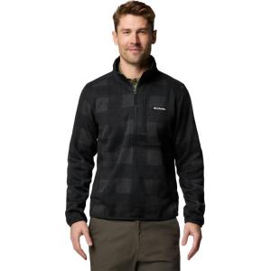 imageColumbia Mens Sweater Weather Printed Half Zip IiBlack BuffaloCheck PrintShark Black