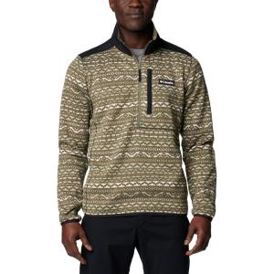 imageColumbia Mens Sweater Weather Printed Half Zip IiStone Green Madras Multi