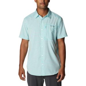 imageColumbia Mens Twisted Creek Iii Short SleeveBright Aqua Basic Stripe