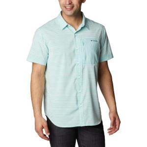 imageColumbia Mens Twisted Creek Iii Short SleeveElectric Turquoise Wave Crest Stripe