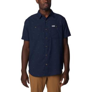 imageColumbia Mens Utilizer Printed Woven Short SleeveCollegiate Navy Hammocked