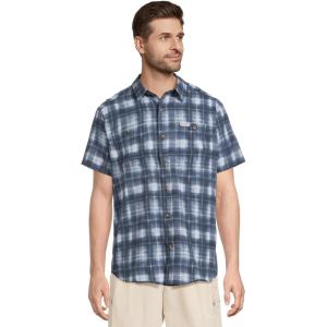 imageColumbia Mens Utilizer Printed Woven Short SleeveCollegiate Navy Omblur