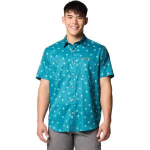 imageColumbia Mens Utilizer Printed Woven Short SleeveRiver Blue Sundot Tonal