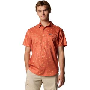 imageColumbia Mens Utilizer Printed Woven Short SleeveTuscan Sundot Tonal