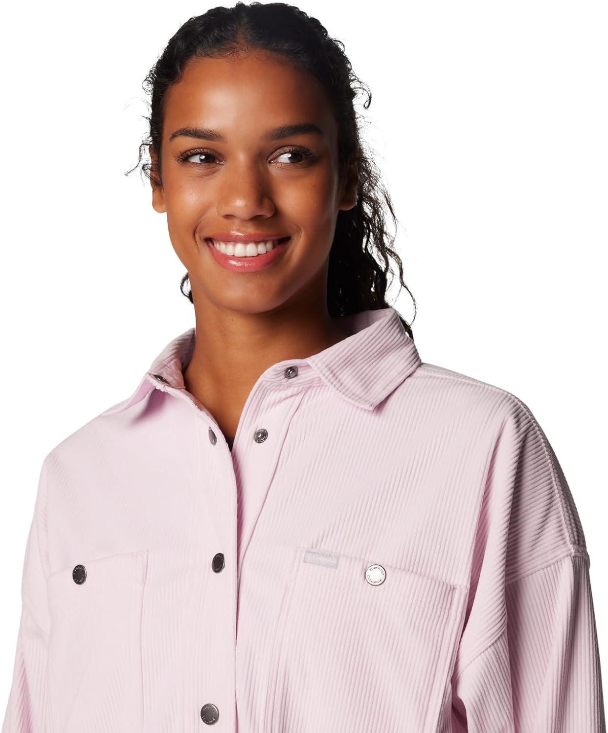 imageColumbia Womens Blue Point Creek Corduroy Shirt JacketPink Dawn