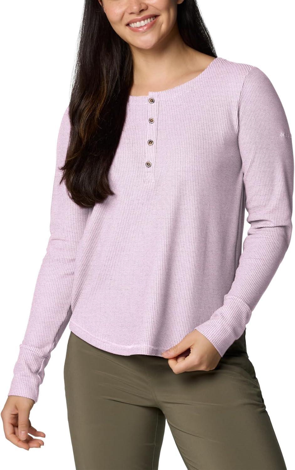 imageColumbia Womens Blue Point Falls Long Sleeve HenleyPink Dawn