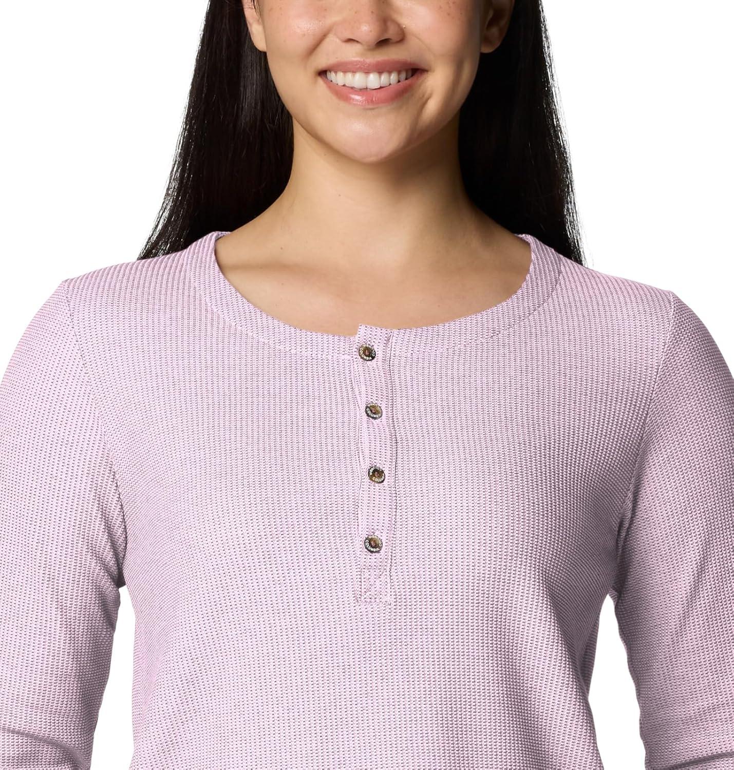 imageColumbia Womens Blue Point Falls Long Sleeve HenleyPink Dawn