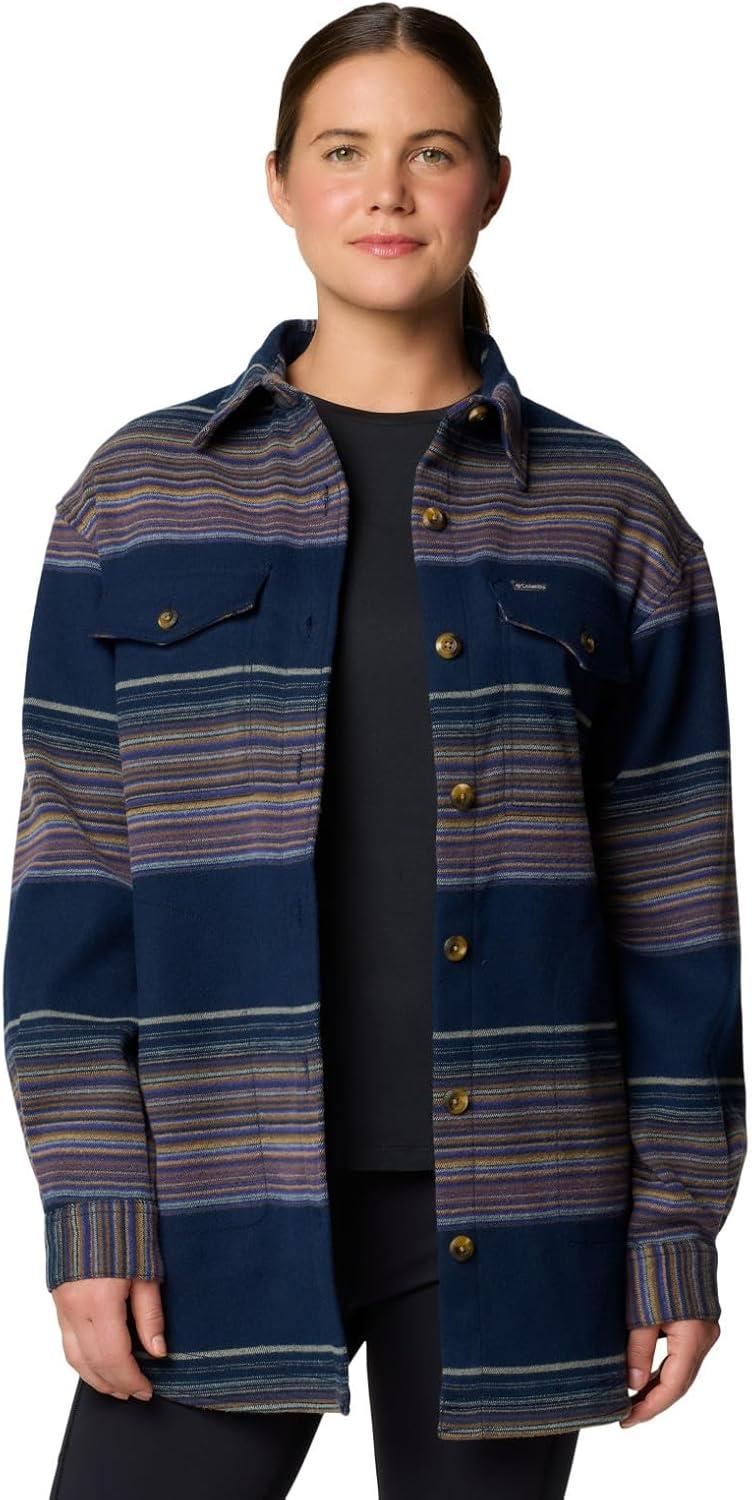 imageColumbia Womens Calico Basin Shirt JacketCollegiate Navy Vista Stripe