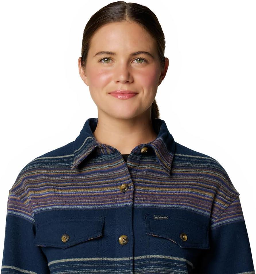 imageColumbia Womens Calico Basin Shirt JacketCollegiate Navy Vista Stripe