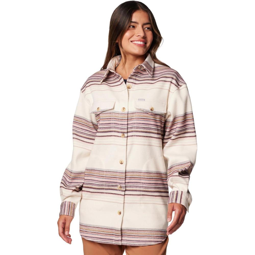 imageColumbia Womens Calico Basin Shirt JacketChalk Vista Stripe