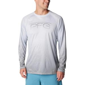 imageColumbia Mens Terminal Tackle PFG Super Fade Long SleeveCirrus Grey TechcamoBathymetric Super Fade