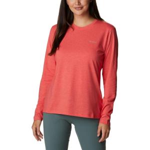 imageColumbia Womens Sun Trek Ls TeeRed Hibiscus Heather