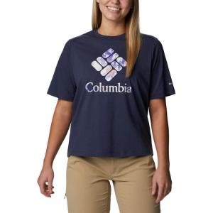 imageColumbia Womens North Cascades Relaxed TeeNocturnalCsc Stacked Impressions Grx