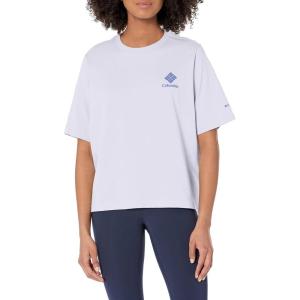 imageColumbia Womens North Cascades Relaxed TeePurple TintFramed Halftone Logo Grx