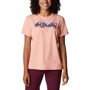 imageColumbia Womens Sun Trek Ss Graphic TeeCoral Reef HeatherTyphoon Bloom Frame