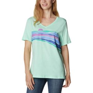 imageColumbia Womens Bluebird Day Relaxed V NeckMint Cay HeatherStriped Hills