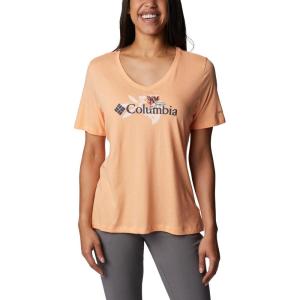 imageColumbia Womens Bluebird Day Relaxed V NeckPeach HeatherJubilant Flower Graphic