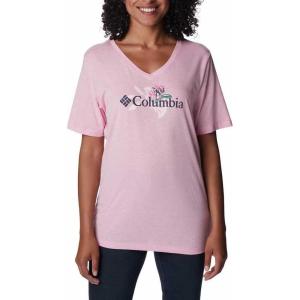 imageColumbia Womens Bluebird Day Relaxed V NeckWild Rose HeatherJubilant Flower Graphic